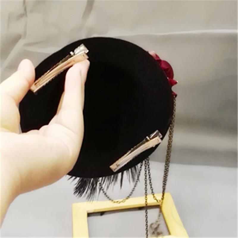 Bé Gái Vintage Phong Cách Khoa Học Viễn Tưởng Nón Fedora Lolita Ít Nón Mini Mũ Tóc Hoa Lông Vũ Trang Trí Mũ Nón Mũ Trụ Cosplay