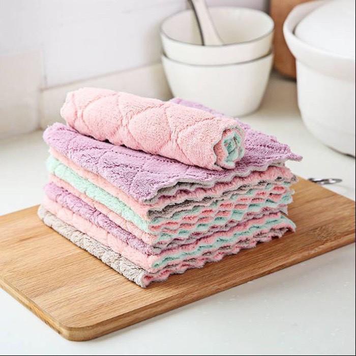 Bộ 10 khăn lau 2 mặt xuất Nhật Toki - Khăn lau không phai màu không rụng sợi- nhanh khô- Khăn lau bếp, khăn lau kính, la