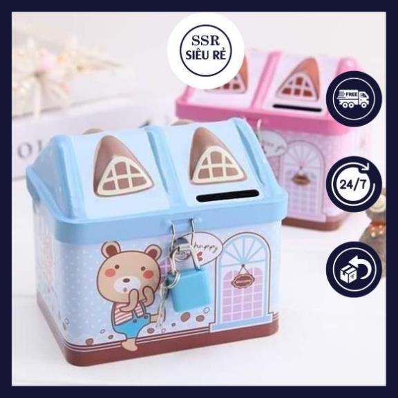 Két đựng tiền hình ngôi nhà, Két sắt mini tiết kiệm tiền ô tô, hổ, elsa (LA2432)