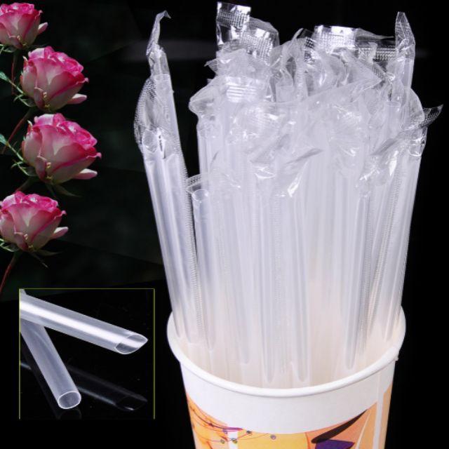 Ống hút trân châu tiệt trùng màu trắng trong 500gr 1 bịch