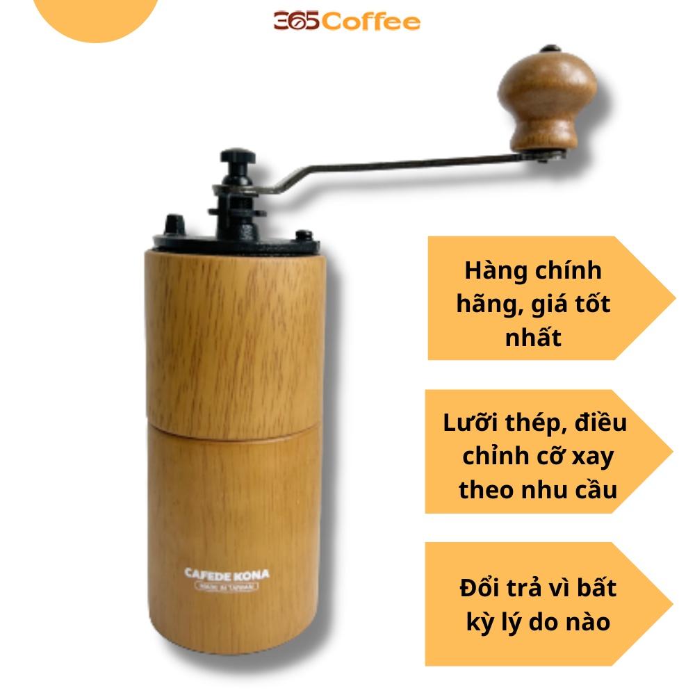 Cối xay cà phê thân gỗ lưỡi thép Cafede Kona – chính hãng