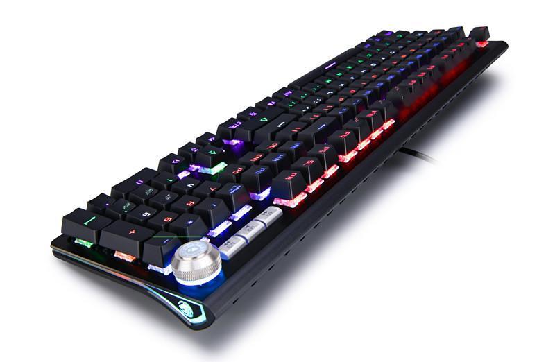 Bàn phím cơ thực sự thuận lợi nhất toàn phím không tác động hỗn hợp ánh sáng màu ánh sáng có dây USB trò chơi văn phòng máy tính để bàn tại nhà kết nối bên ngoài