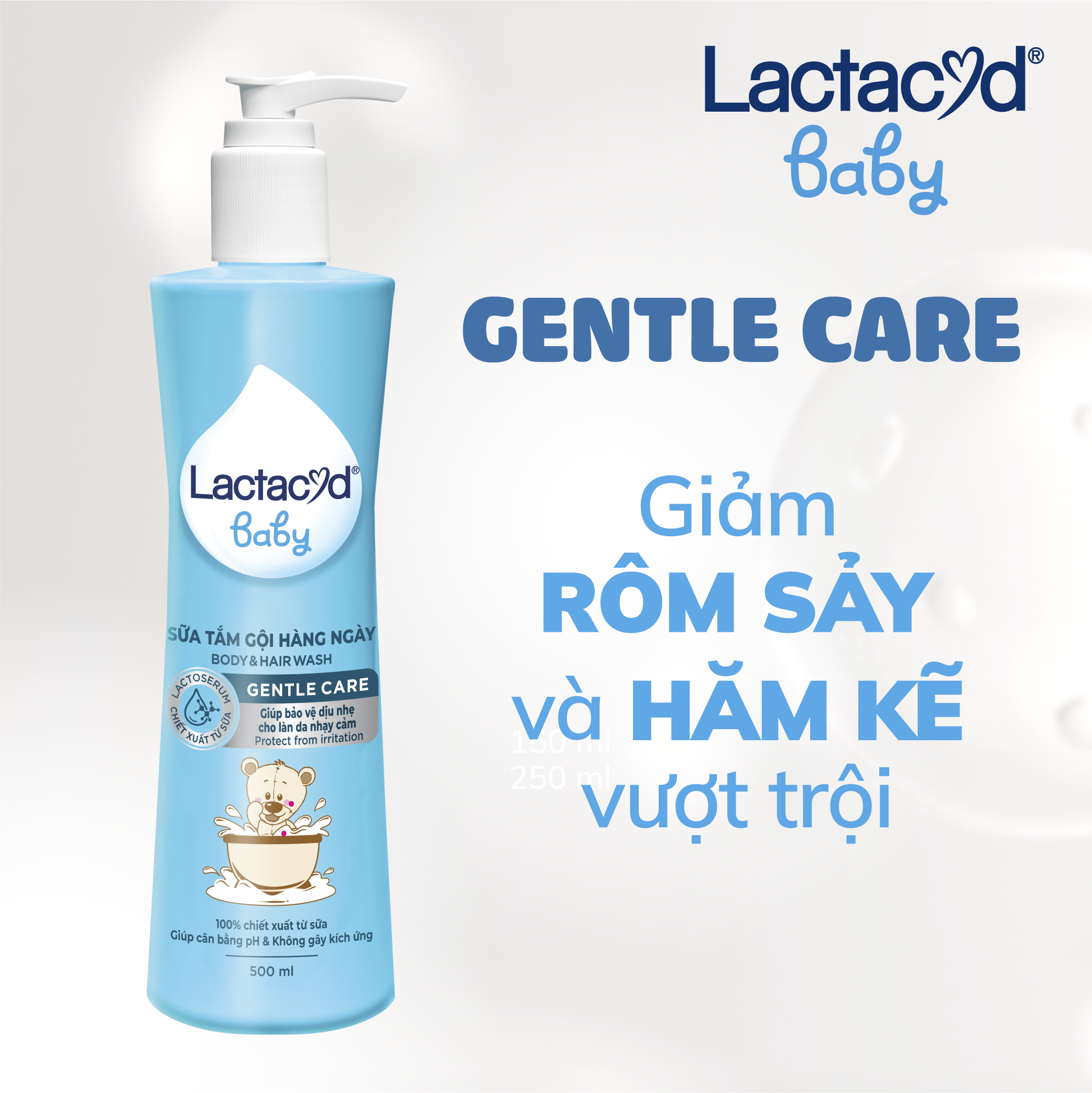 Sữa Tắm Gội Trẻ Em Lactacyd Baby Gentle Care Bảo Vệ Dịu Nhẹ Cho Làn Da Nhạy Cảm 500ml