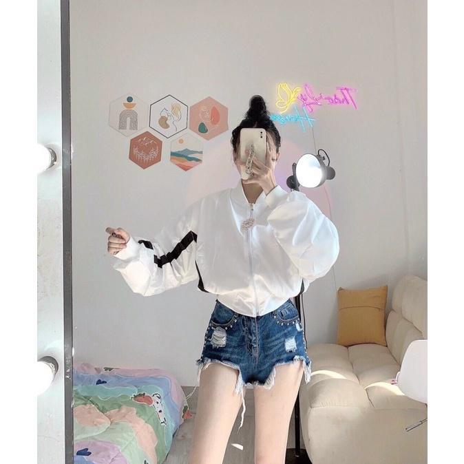 Hình ảnh Áo khoác dù 2 lớp lửng croptop không nón cánh dơi unisex ulzzang nam nữ