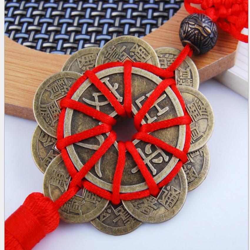 Tiền Xu Mai Hoa 10 Cánh Rời  Mai Hoa Thập Toàn Treo Xe Oto 206230 1   + Tặng 1 đèn led gắn van xe đổi màu 206131