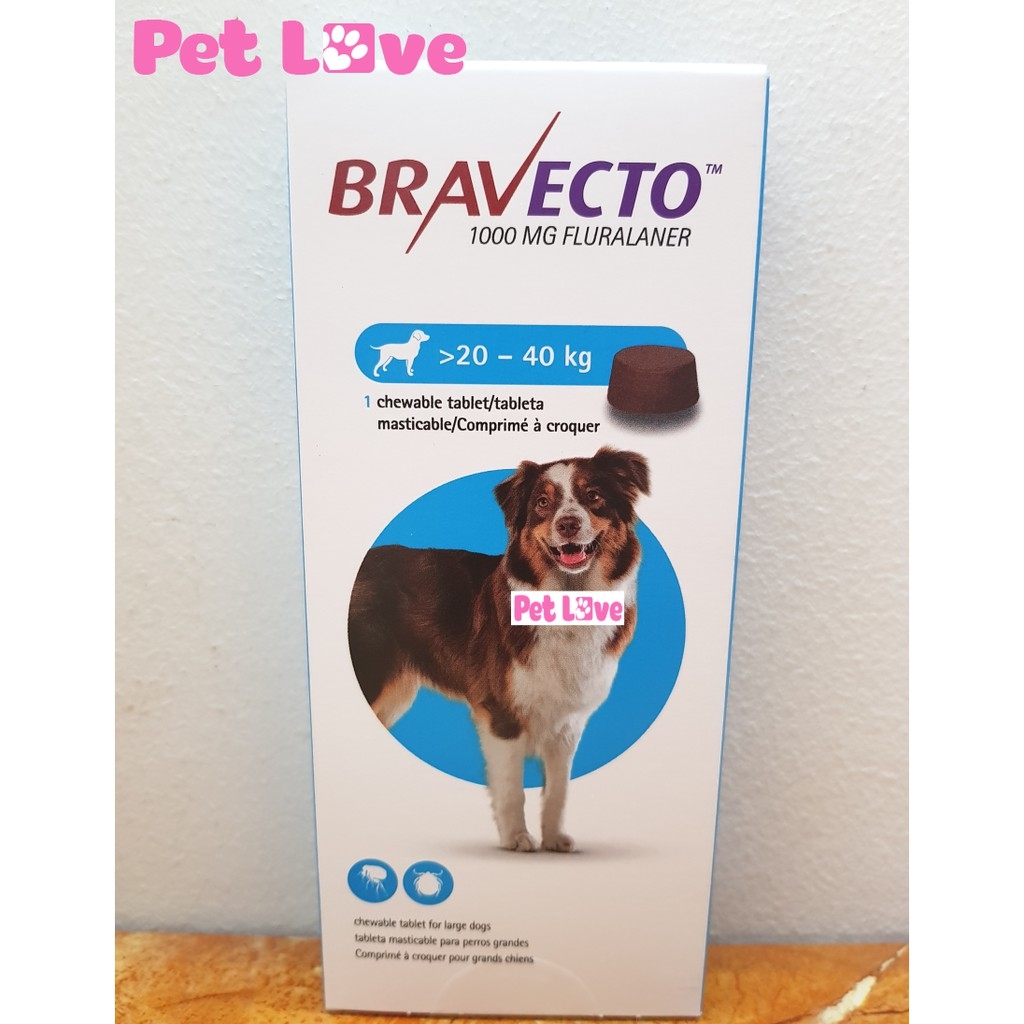 Bravecto diệt ghẻ, ve rận, bọ chét (chó 20 - 40kg)