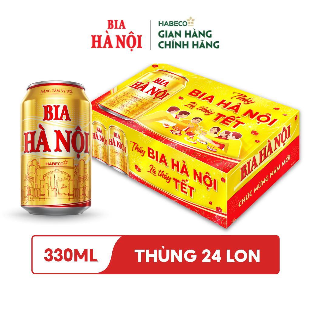 Bia Hà Nội phiên bản Tết - Thùng 24 lon 330ml