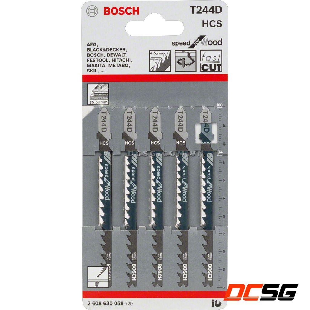 Lưỡi cưa lọng cho cắt lượn cung tròn và nhanh trên gỗ T244D Bosch 2608630058 (01 lưỡi) | DCSG