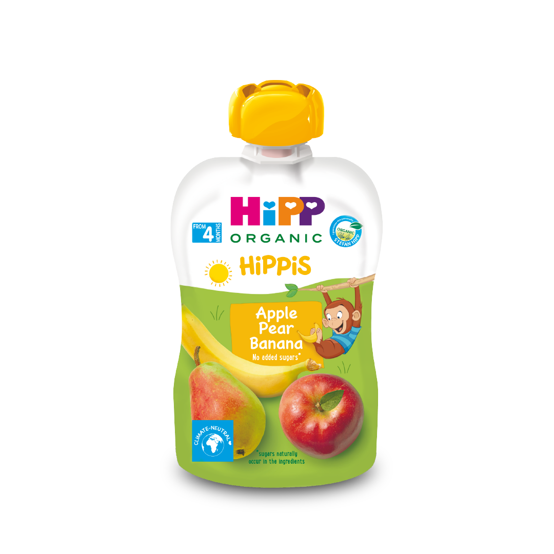 Dinh dưỡng 100% Trái cây nghiền Organic HiPPiS Táo lê Chuối