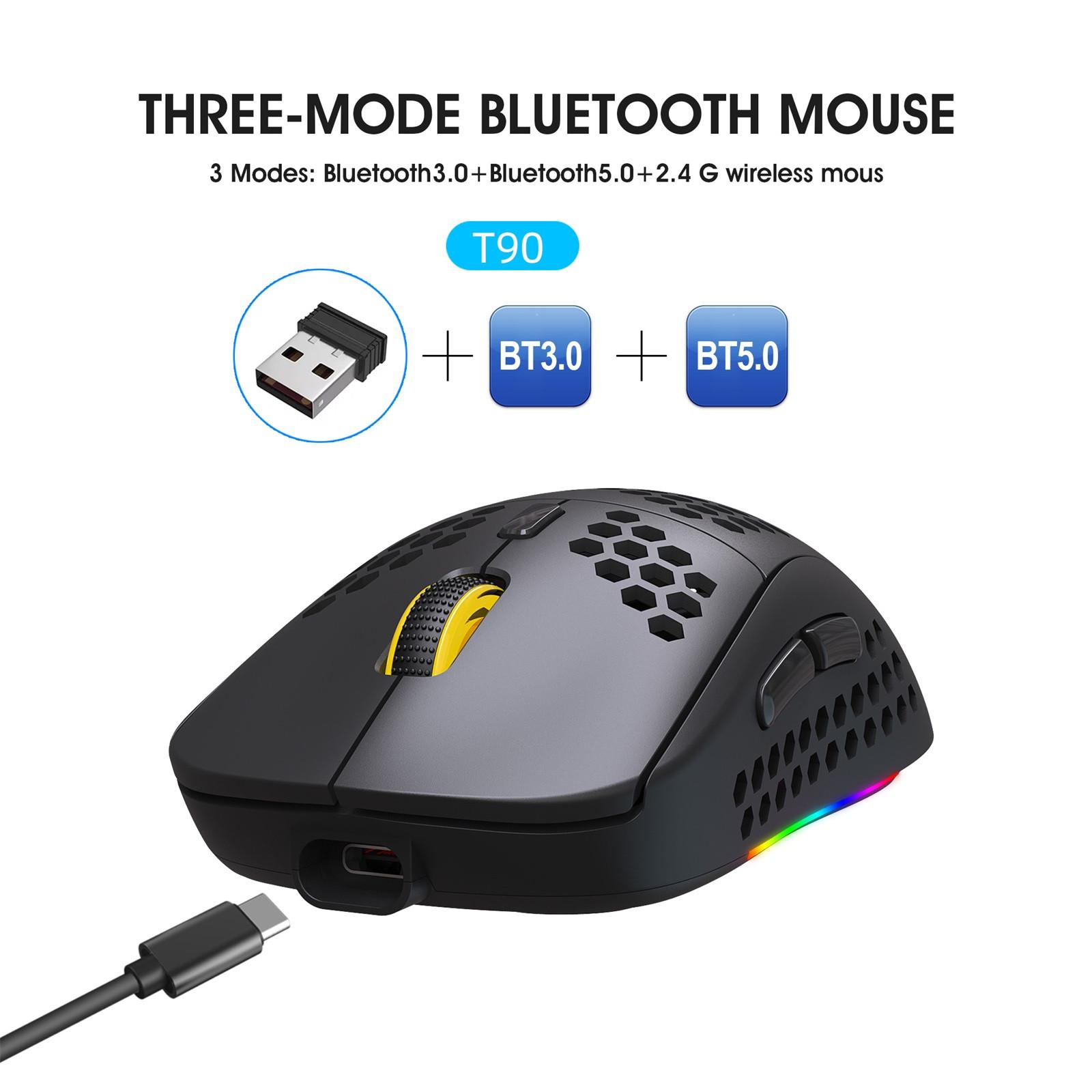 2.4G Không Dây USB Chuột RGB Dạ Quang Loại-C Sạc Chuột Chơi Game Cho Máy Tính Laptop Mini Di Động Có Thể Điều Chỉnh DPI silent Chuột