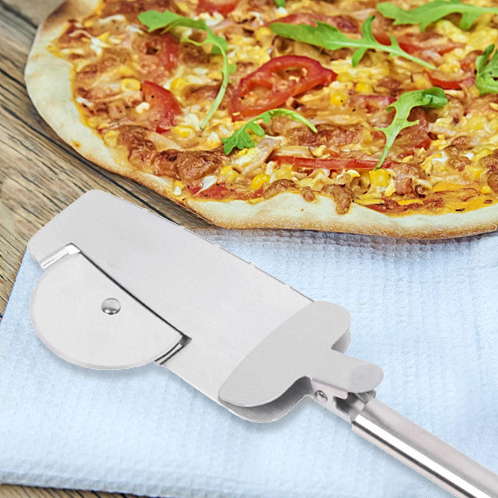 Kitchen Large Pizza Cutter Wheel with Clip Easy to Hold Pizza Cutter