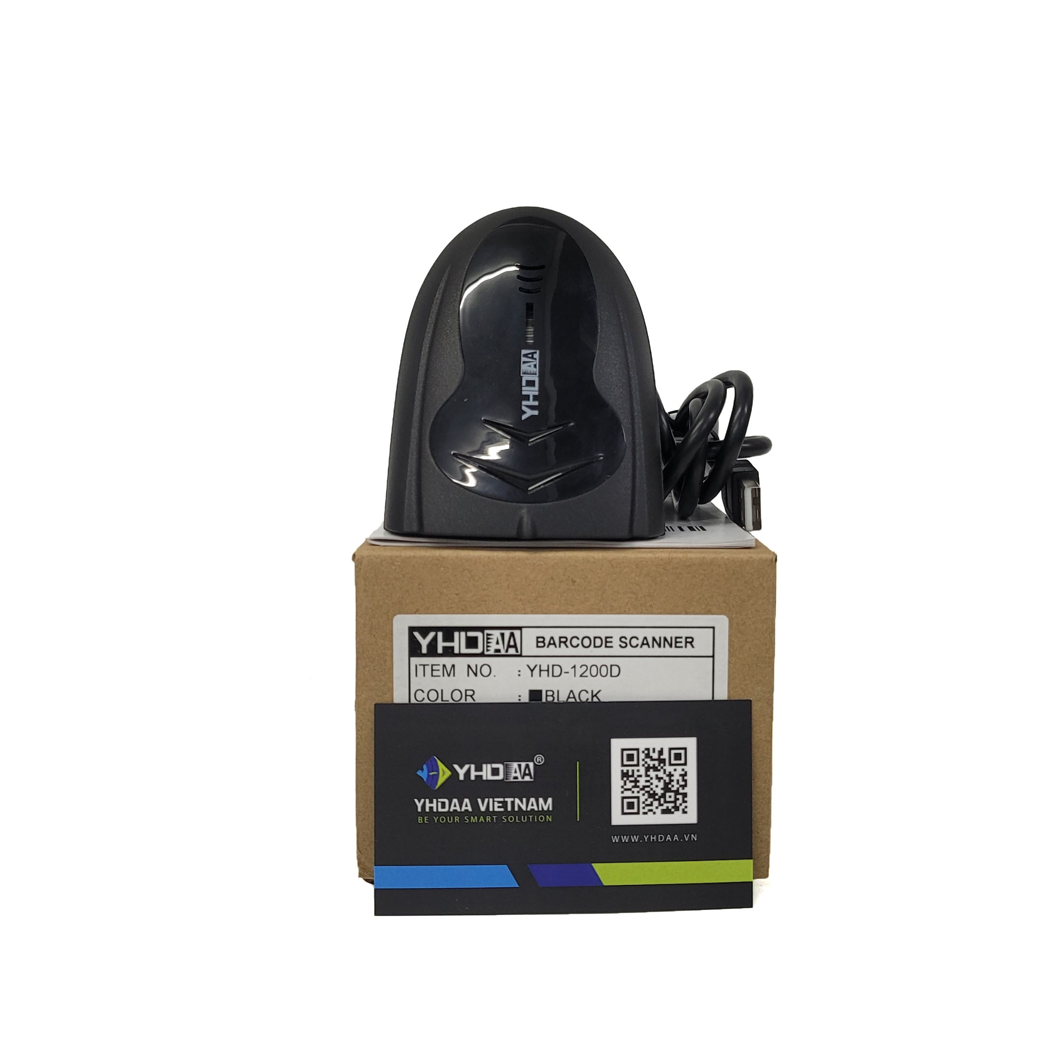 Máy quét mã vạch cầm tay mẫu mới YHD 1200D đọc mã vạch Barcode 1D Qrcode 2D dùng dây trực tiếp cắm cổng USB Máy tính, Laptop - Hàng Nhập Khẩu