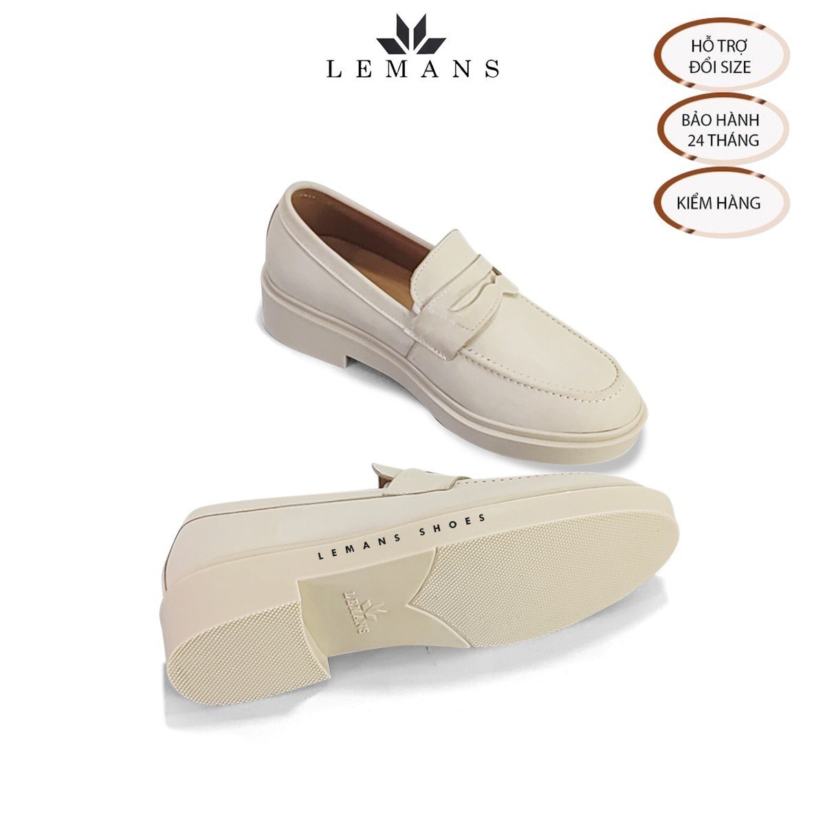 Giày Loafer da Nubuck Tan LEMANS PL01N, đế tan hạt kim cương tăng cao 4cm khuôn độc quyền Bảo hành 24 tháng