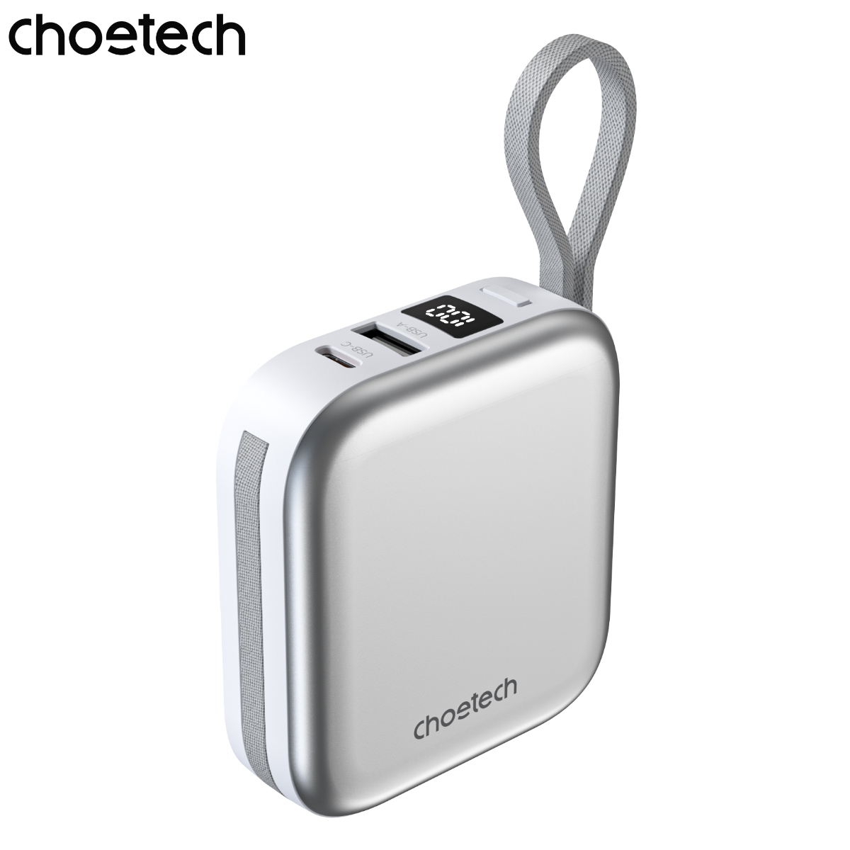 Pin dự phòng đa năng 2 in 1 Choetech B697C công suất 22.5W tích hợp 2 cáp Type C - Hàng chính hãng