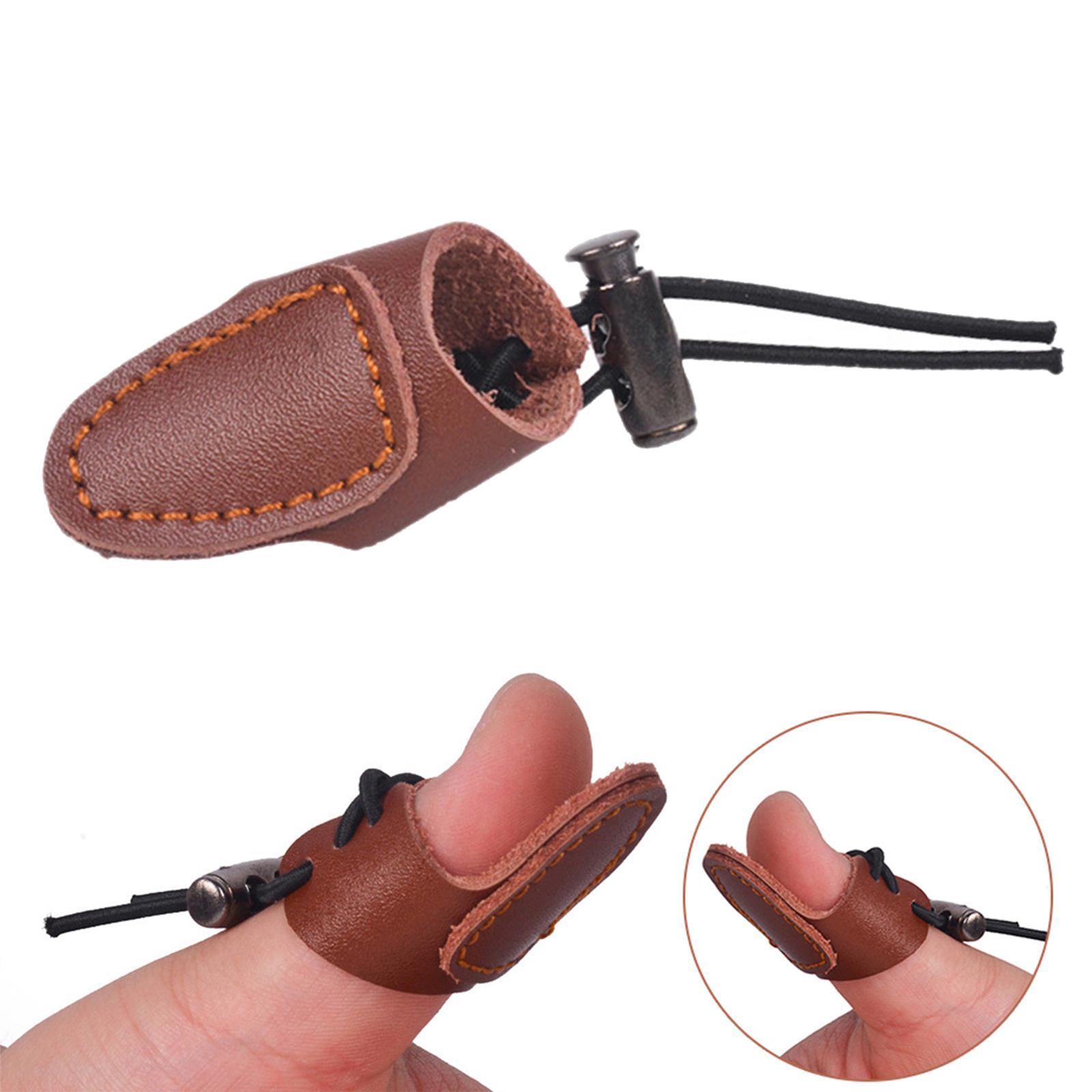 Archery Leather Finger Guard Longbow Recurve Bow Shooting Thumb Ring Protective Gear Outdoor Hunting Accessories