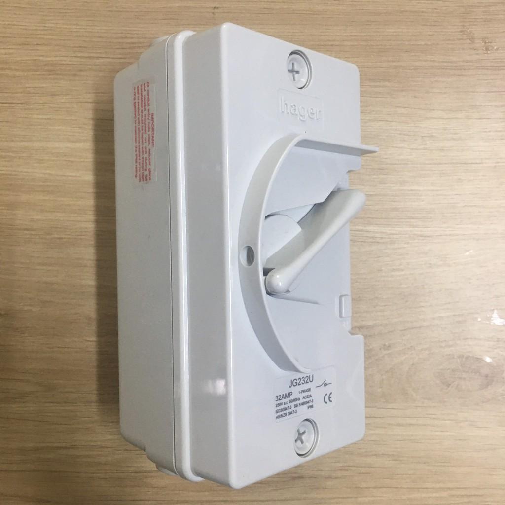 CẦU DAO CÁCH LY CHỐNG THẤM NƯỚC 2P 32A HAGER - JG232U