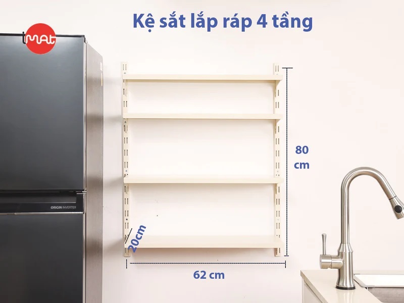 Kệ lắp ráp DIY 4 tầng mâm sắt