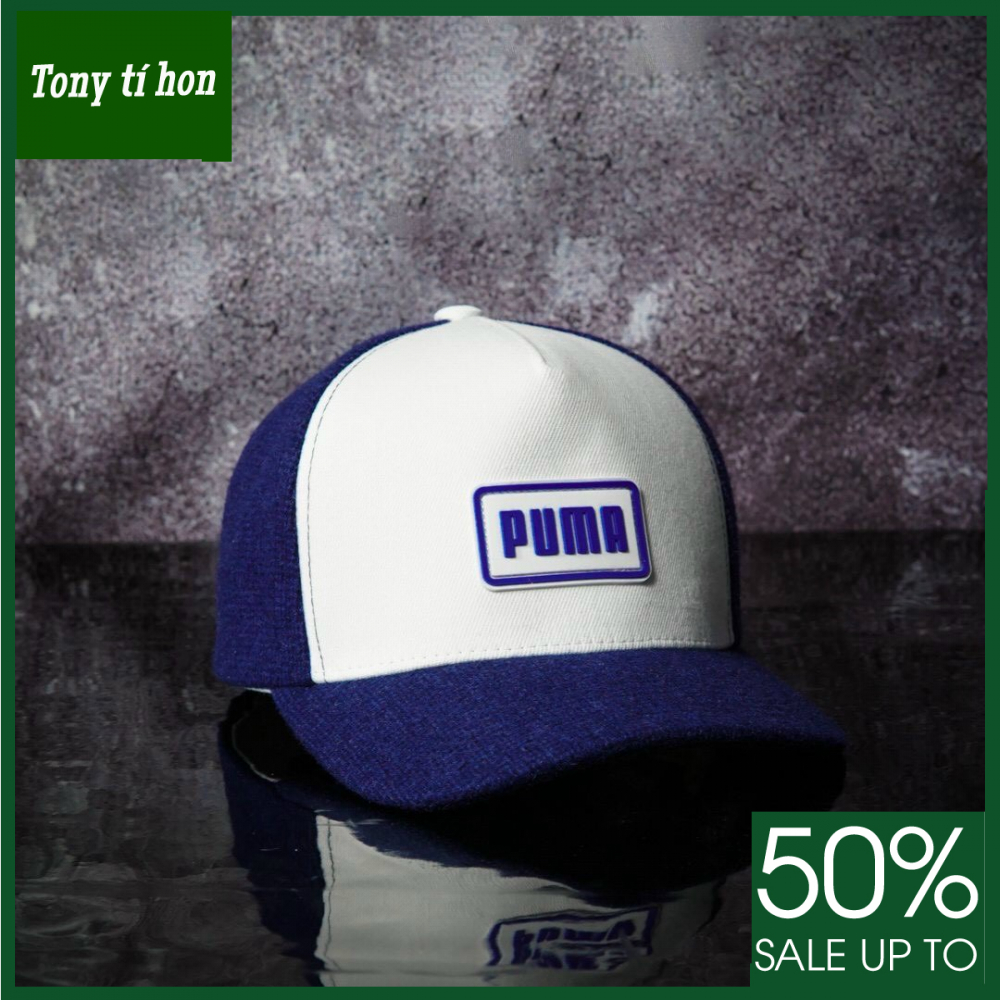 Tony tí hon - Mũ/nón kết lưỡi trai thời trang nam nữ PM trắng xanh quai bấm hàng hiệu cao cấp, đẹp - freeship
