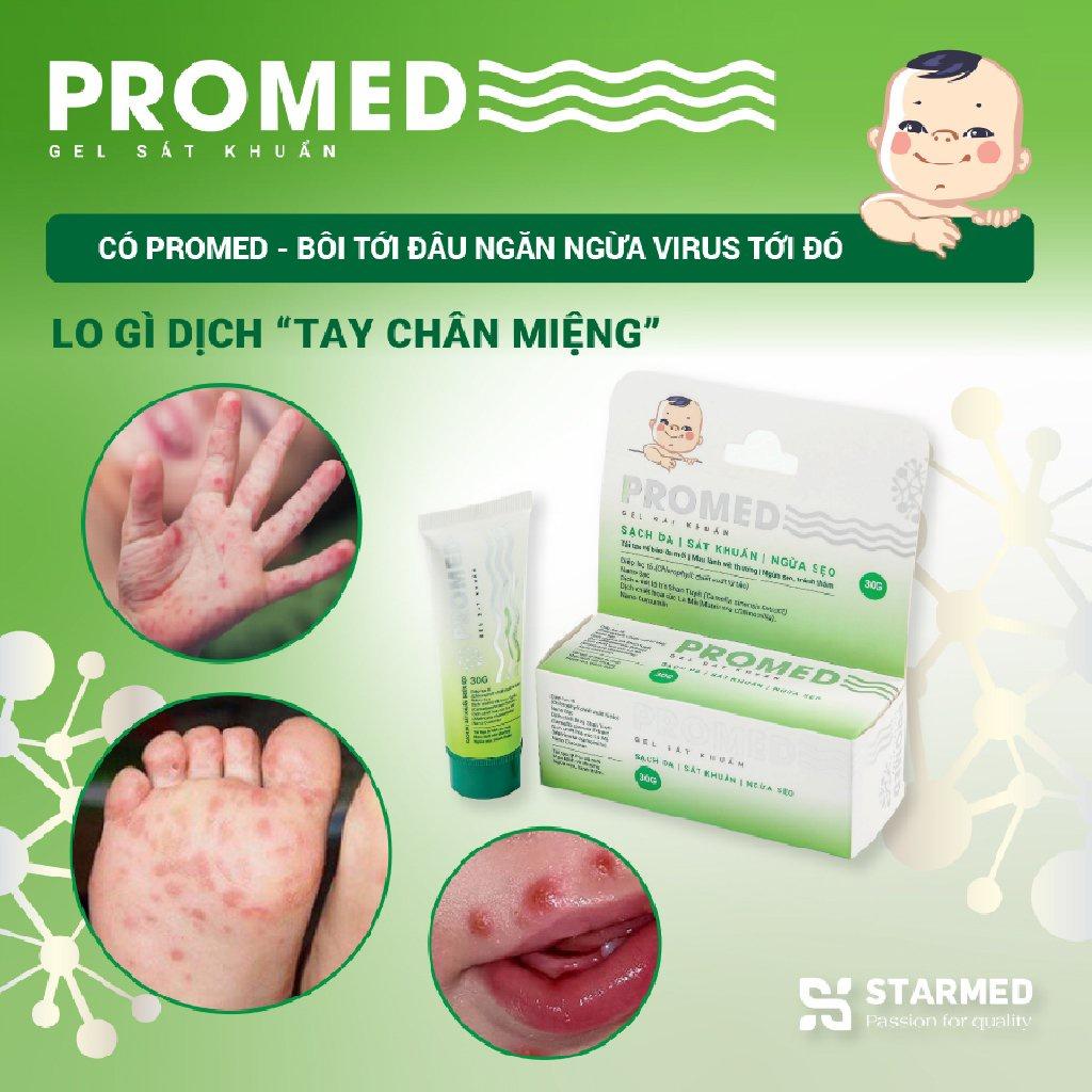 Gel Sát Khuẩn PROMED Kem Bôi Hăm Tã, Côn Trùng Đốt, Ngừa Sẹo An Toàn Cho Bé Hộp 30g