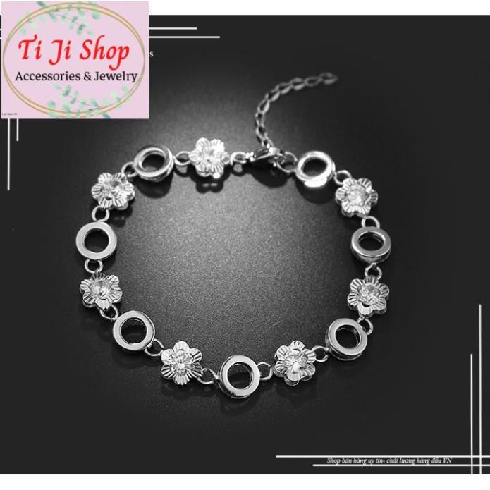 LẮC TAY NỮ INOX HÌNH HOA MAI CHẠM MÁY CỰC ĐẸP - không đen,