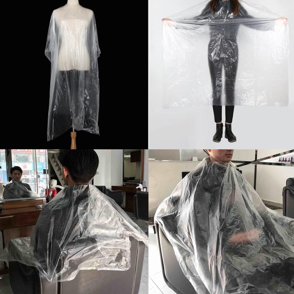 100 X Waterproof Large Disposable Hair Cutting Cape Gown Salon Barber Shop