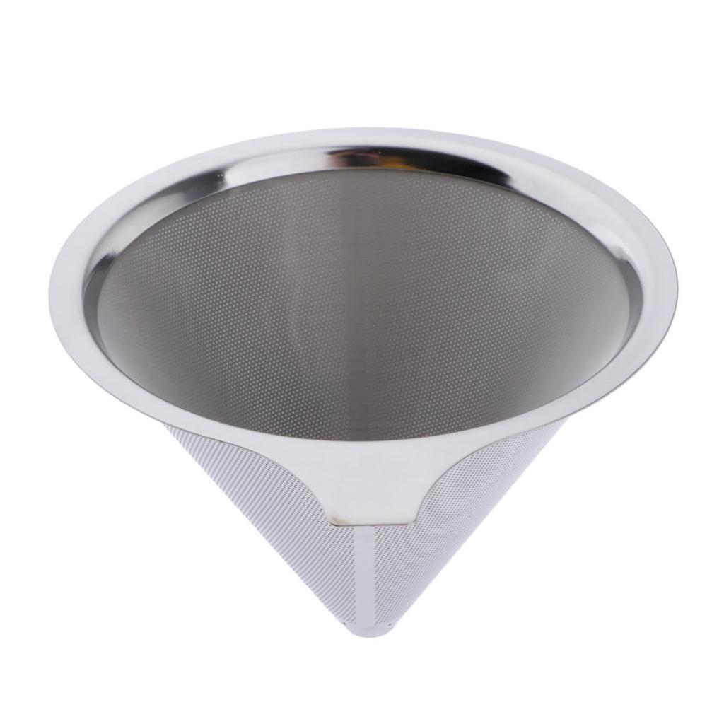 Coffee Filter Stainless Steel Pour Over Cone Dripper Reusable 12.5cm A