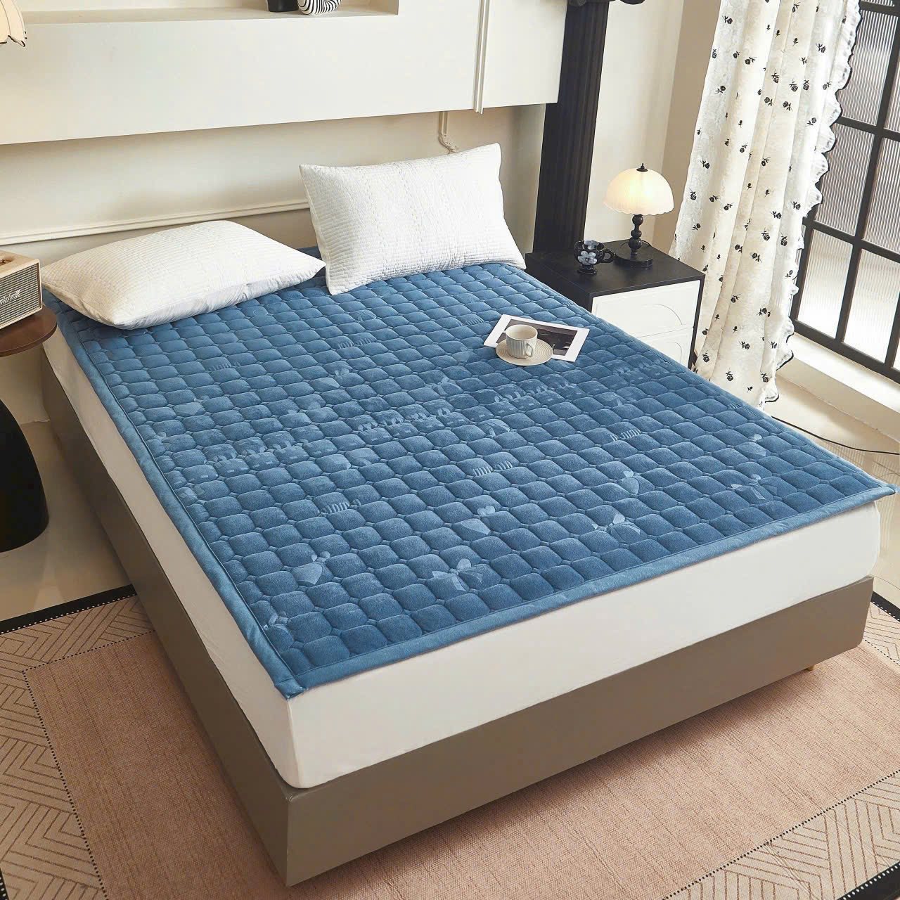 Nệm Topper Đệm Bông Thảm Nỉ Nhung Trải Giường Cao Cấp, Thảm Nhập Khẩu Trần Bông Đa Năng Trải Sàn Êm Ái 1M6 - 1M8 - HÀNG CHÍNH HÃNG MINIIN