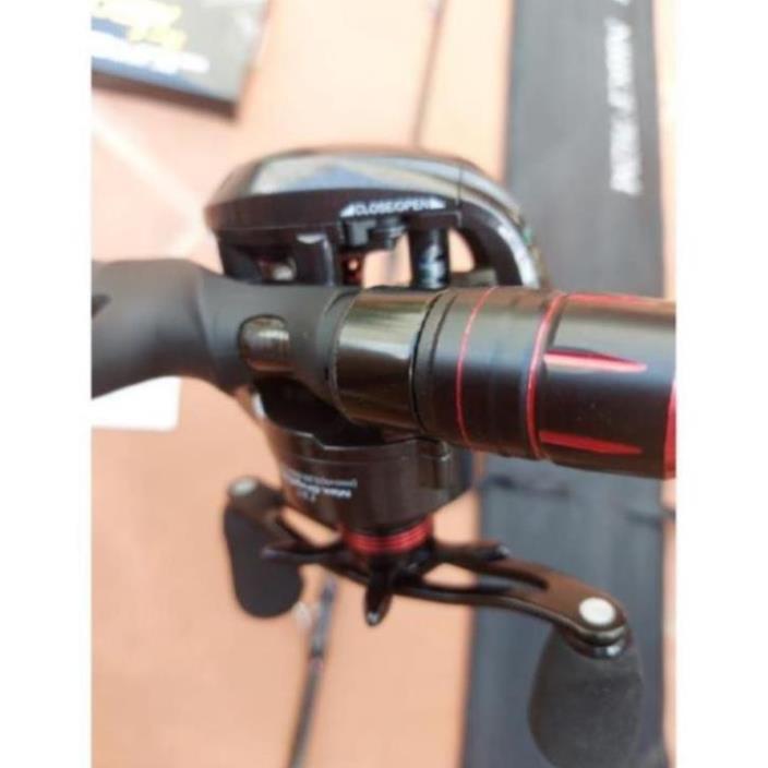 Bộ cần lure ngang noeby k6, máy noeby nonsuch pro, dù noeby