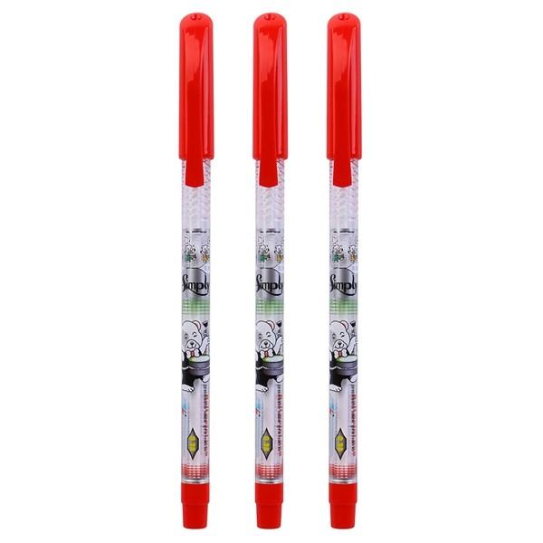 Vỉ 3 Bút Bi Thiên Long TL-062 - Mực Đỏ