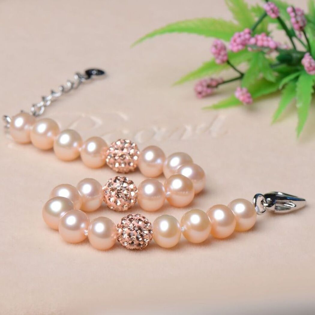 Vòng Tay Ngọc Trai Nước Ngọt Thiên Nhiên Cao Cấp - Chuỗi Đơn Tròn Mix Gốm - Trang Sức Cô Tấm - CERA PEARL - CTJ3610