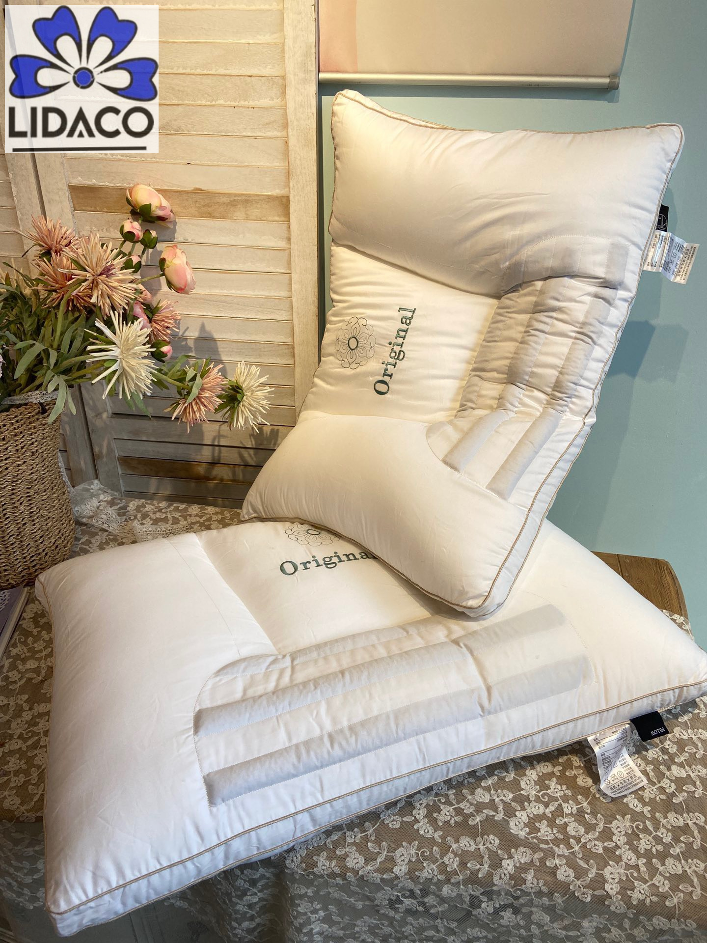 Gối Massage Original Lidaco chống đau mỏi vai gáy cao cấp kích thước 50x70cm