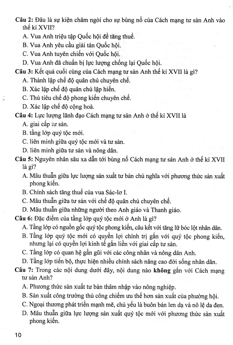 Trả Lời Câu Hỏi Lịch Sử 8 - Tự Luận Và Trắc Nghiệm _HA