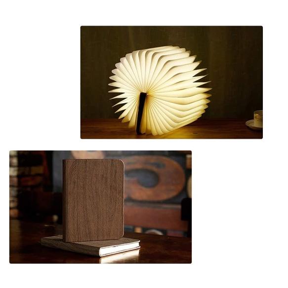 Đèn ngủ độc đáo hình cuốn tập dạng nan quạt Wooden Book Lamp