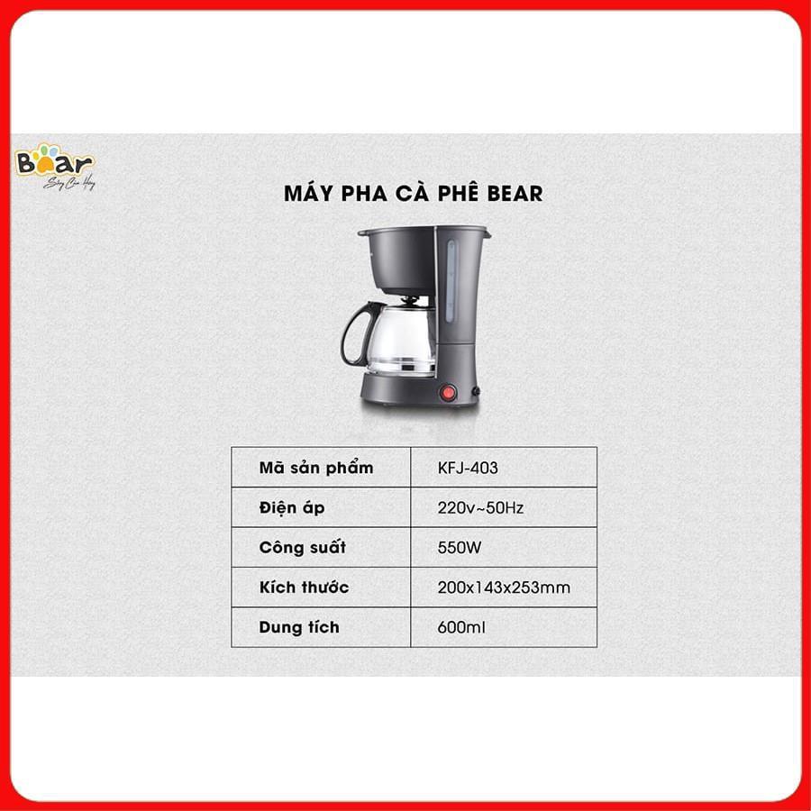 Máy Pha Cà Phê Mini_Máy Ép Cà Phê_Espresso, Máy Pha Trà Đa Năng, Chính Hẵng Bear KFJ-403, Bảo Hành 1 Năm,Dung Tích 600ml