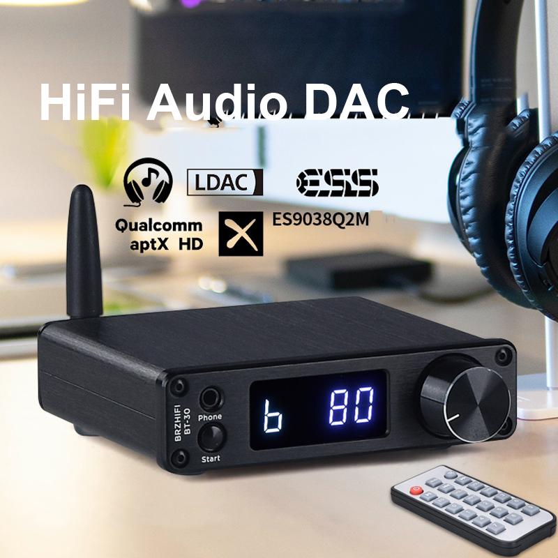 HIFI ES9038Q2M DAC QCC5125 Âm Thanh Bluetooth 5.1 DAC Ban APTX-HD LDAC Bộ Giải Mã Âm Thanh 24Bit/96kHz Cáp Đồng Trục tai nghe