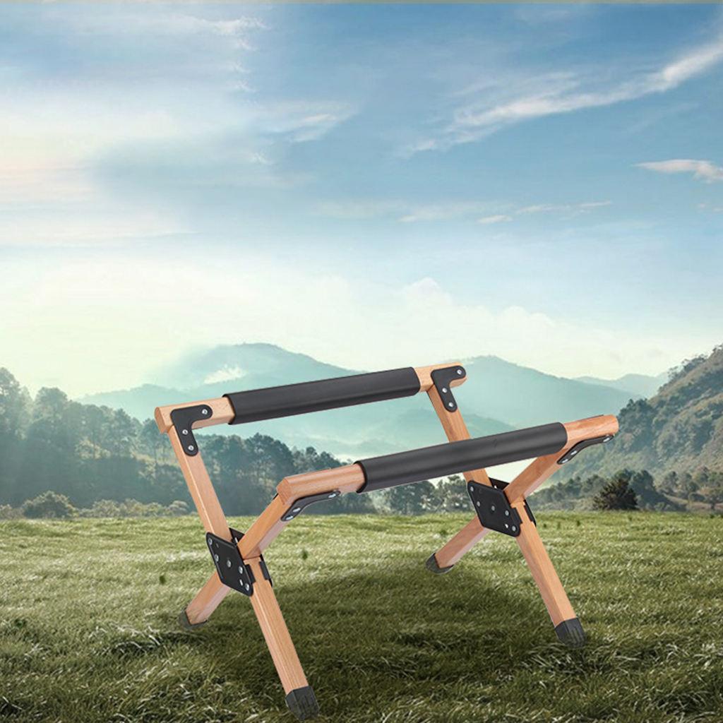 Portable Camping Rack with Bag Storage Shelf Triangle Rack Solid Beech