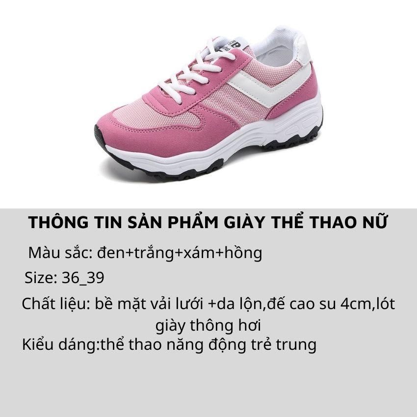 Giày Thể Thao Nữ Thoáng Khí Êm Chân Phong Cách Hàn Quốc Đế Cao Su Nguyên Khối 4CM Tôn Dáng GTTN03 SUNO STORE