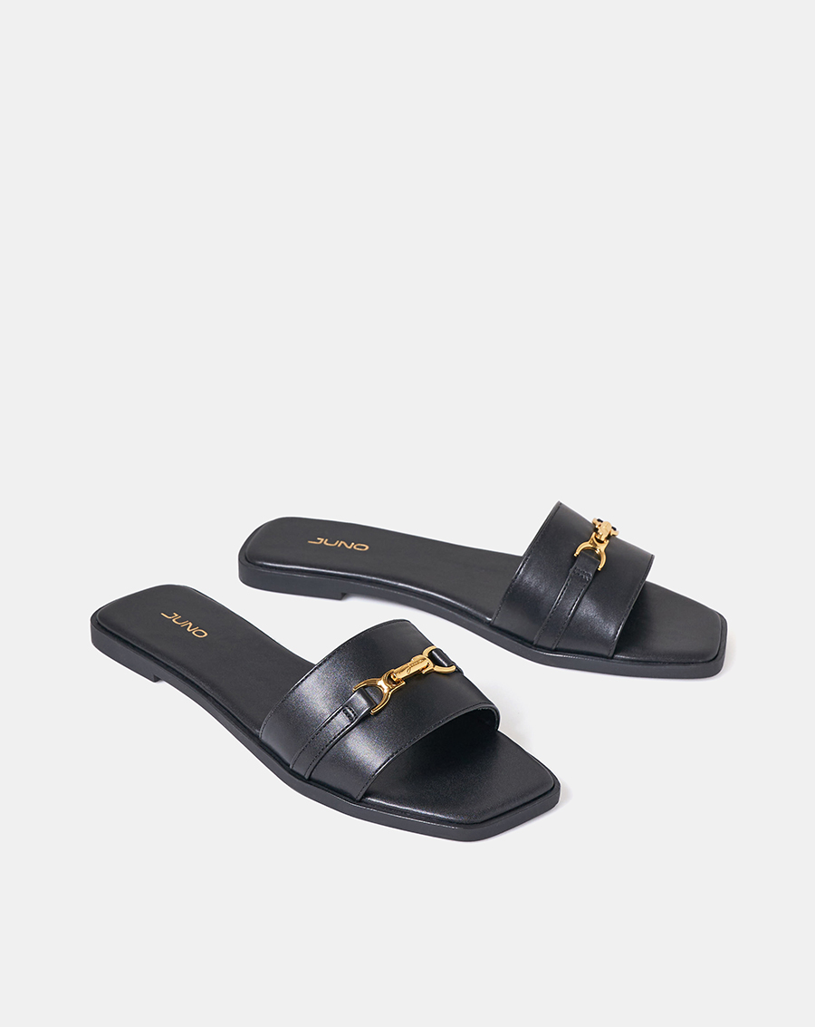 Giày Sandal Nữ 1cm Thời Trang JUNO Khoá Trang Trí Juno SD01135