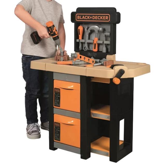 Đồ chơi giáo dục Bàn dụng cụ kỹ sư 37 chi tiết Black + Decker Smoby