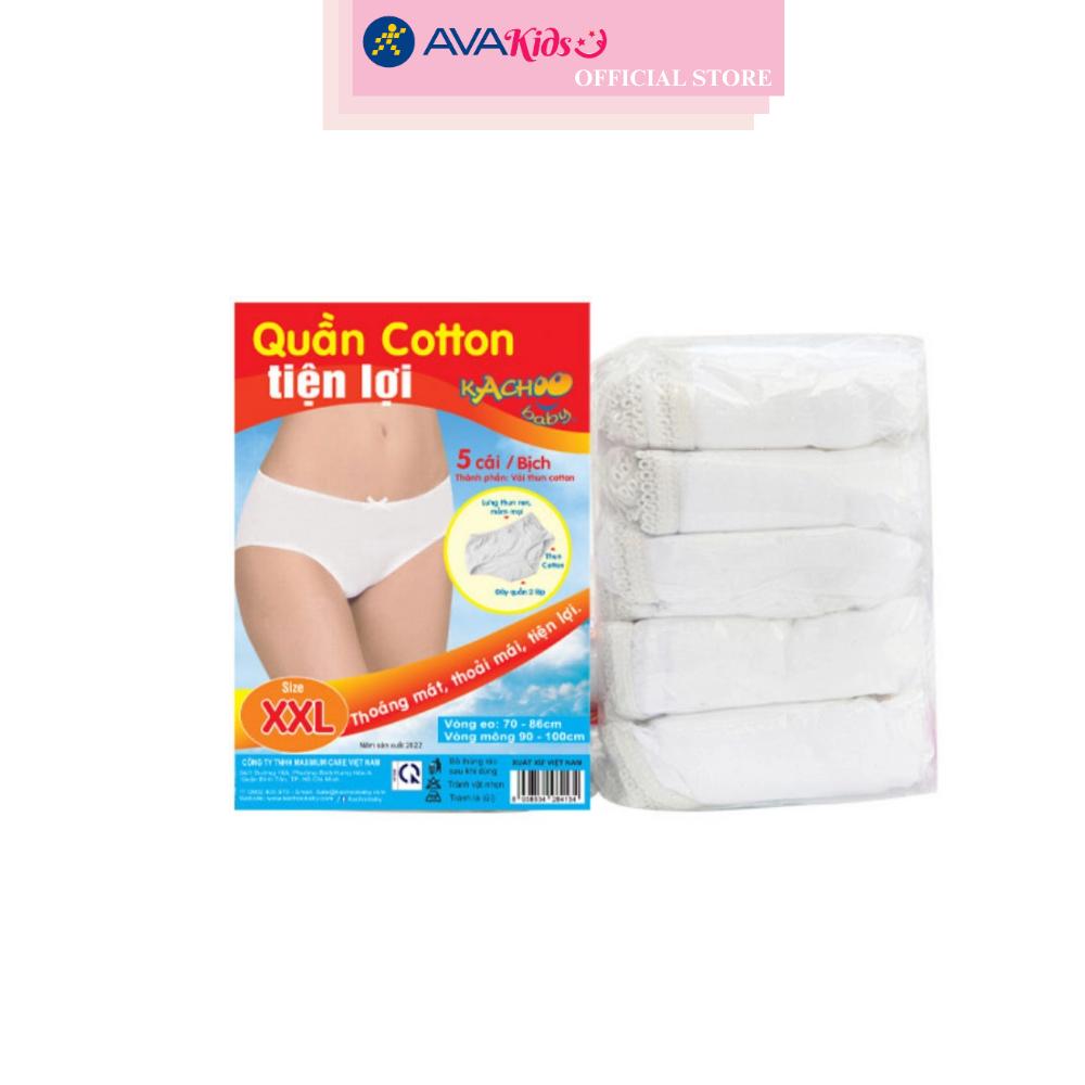 Quần lót vải cotton mặc 1 lần KACHOOBABY size XXL (Bịch 5 cái)