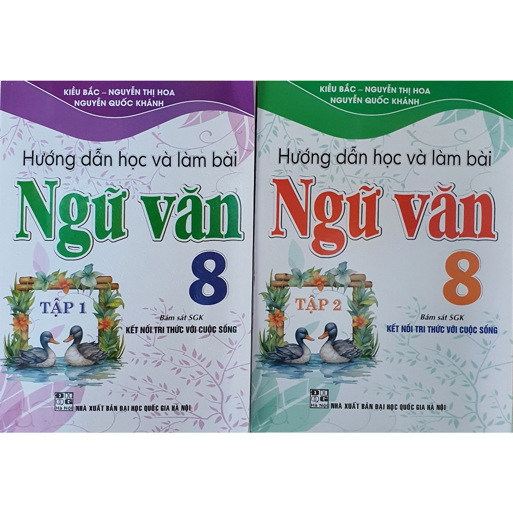 SÁCH - combo hướng dẫn học và làm bài ngữ văn 8 - tập 1 + 2  -MK-HA