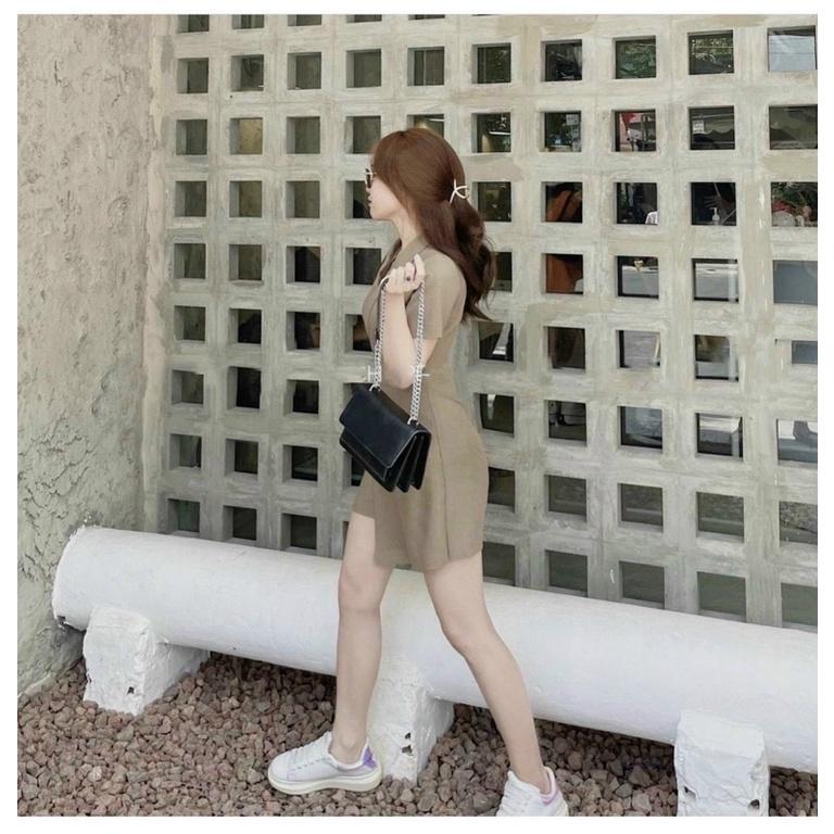 Jumpsuit cổ vest tà chéo