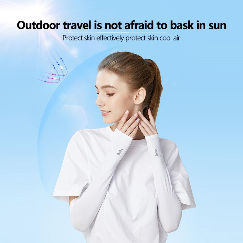 Găng Tay Dài Chống Nắng Chống Tia UV Tay Nắp Bảo Vệ Cánh Tay Tay Băng Lụa Chống Nắng Tay Ngoài Trời Ấm Tay Ngón Tay Color: 05 1pair