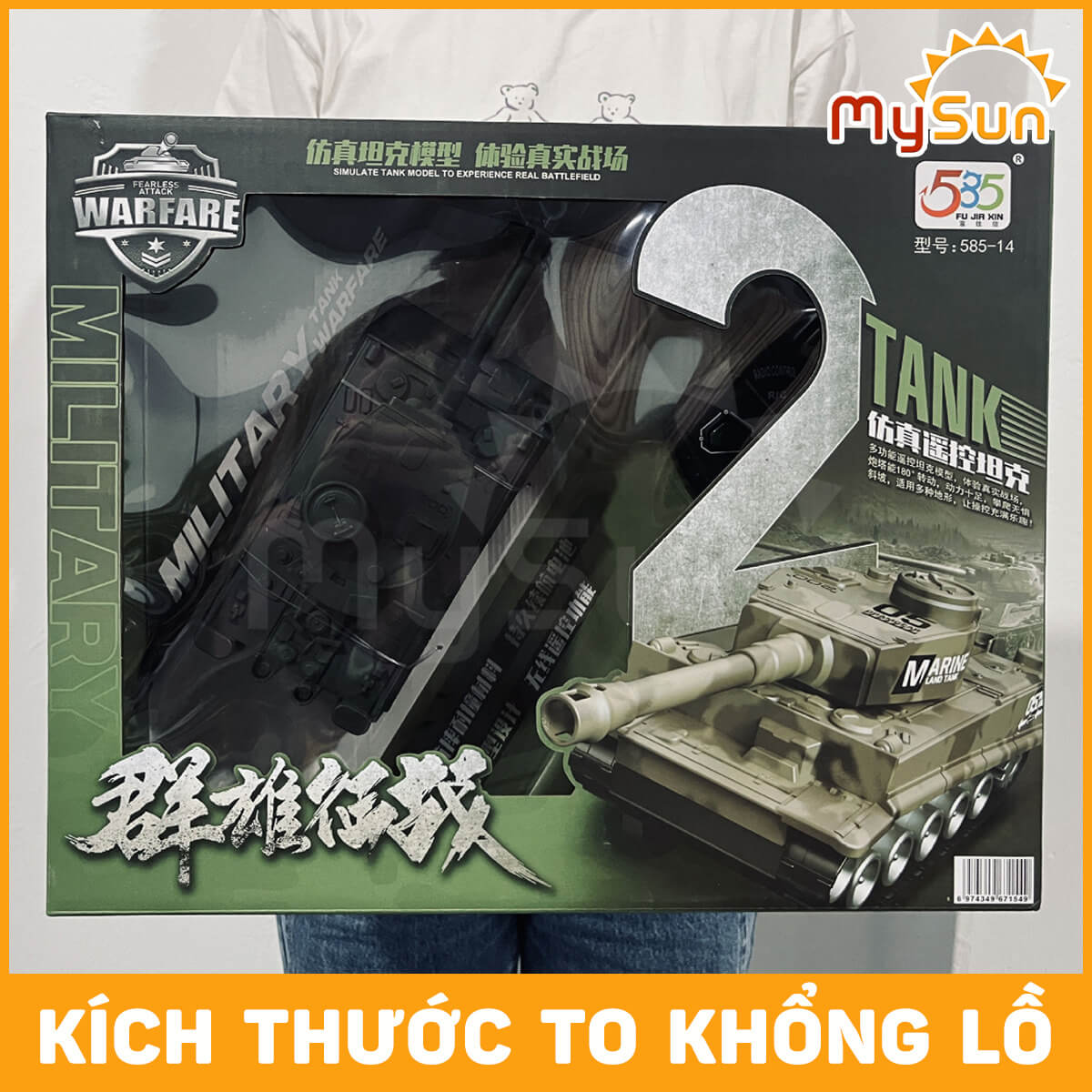 Mô hình xe tăng điều khiển từ xa đồ chơi xe tank cho bé trai MySun