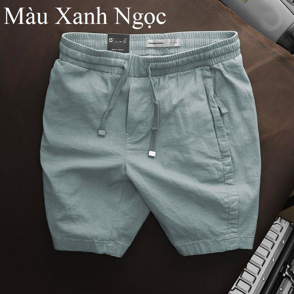 Quần ngố đũi Linen nam 5 màu siêu mát, Quần short nam cạp chun thoải mái vận động đi biển đi chơi