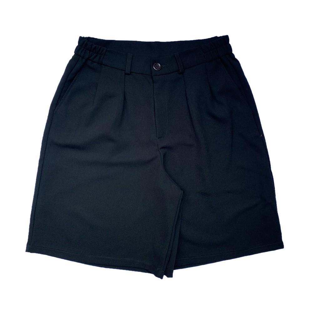   Quần short ống rộng Unisex nam nữ cạp cao màu đen CRQ023