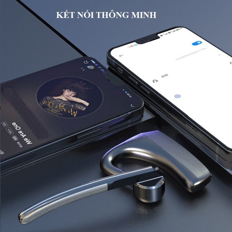 Tai Nghe bluetooth móc tai V8C (Điều chỉnh xoay micro 180 độ, xoay củ tai nghe 270 độ - Phục vụ nhu cầu sử dụng như lái xe, thể dục, giải trí)