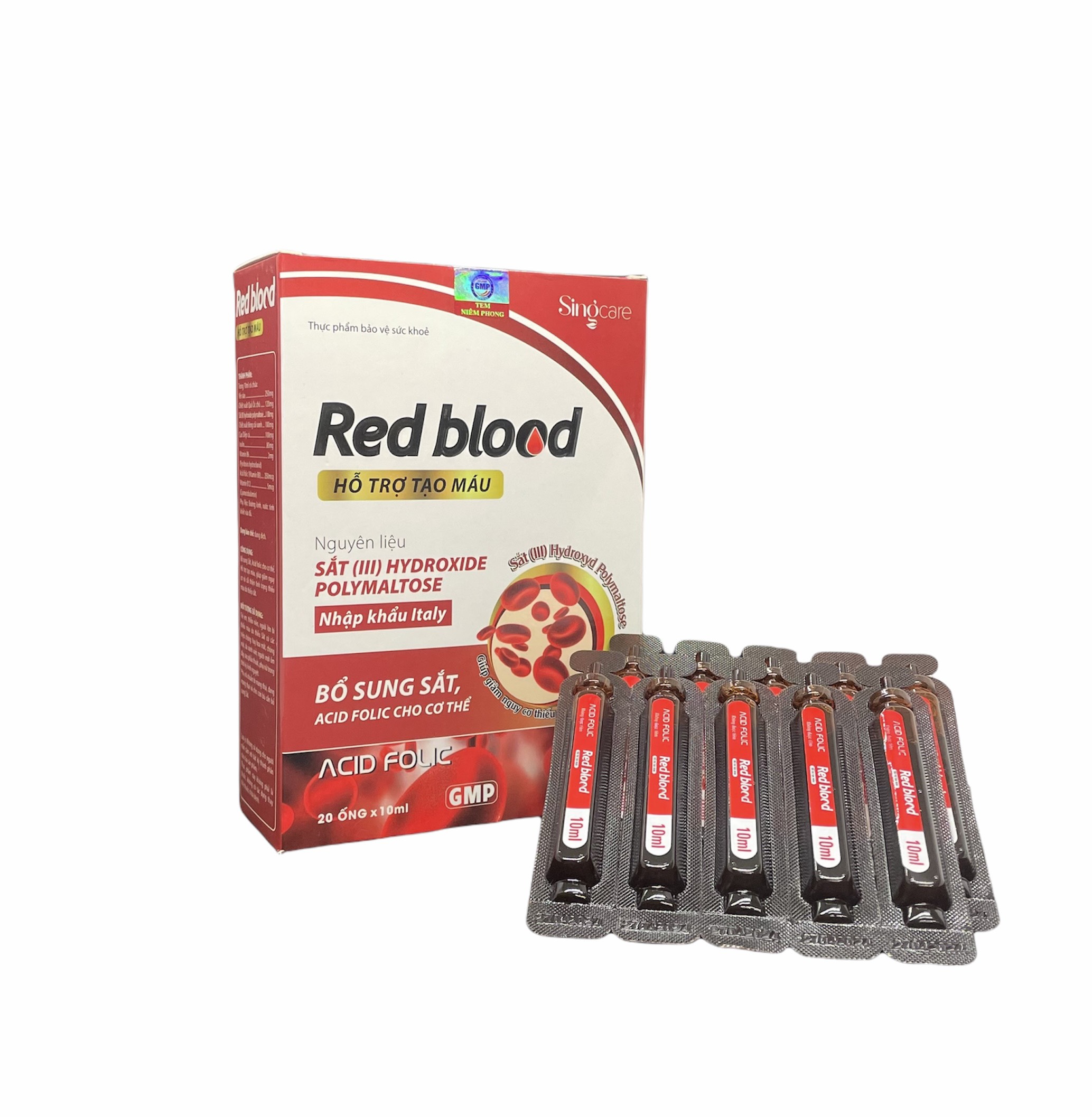 Red Blood - Bổ sung sắt, Acid folic cho cơ thể. Hỗ trợ tạo máu, giúp giảm nguy cơ và cải thiện tình trạng thiếu máu
