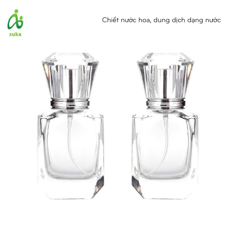 Dụng cụ chiết nước hoa-Bình xịt chiết nước hoa thủy tinh 30ml (nắp kim cương) SK