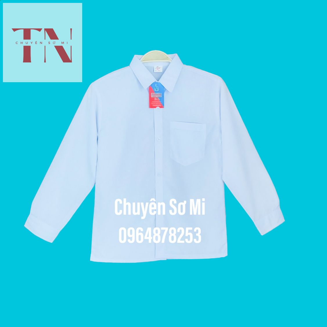 Áo sơ mi trắng học sinh nam tay dài size S-4XL(35-60KG)